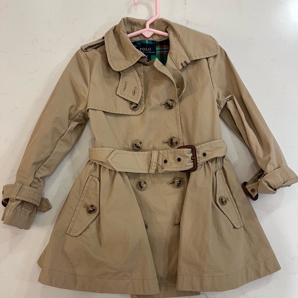 Polo by Ralph Lauren Tan Raincoat with Belted Waist
